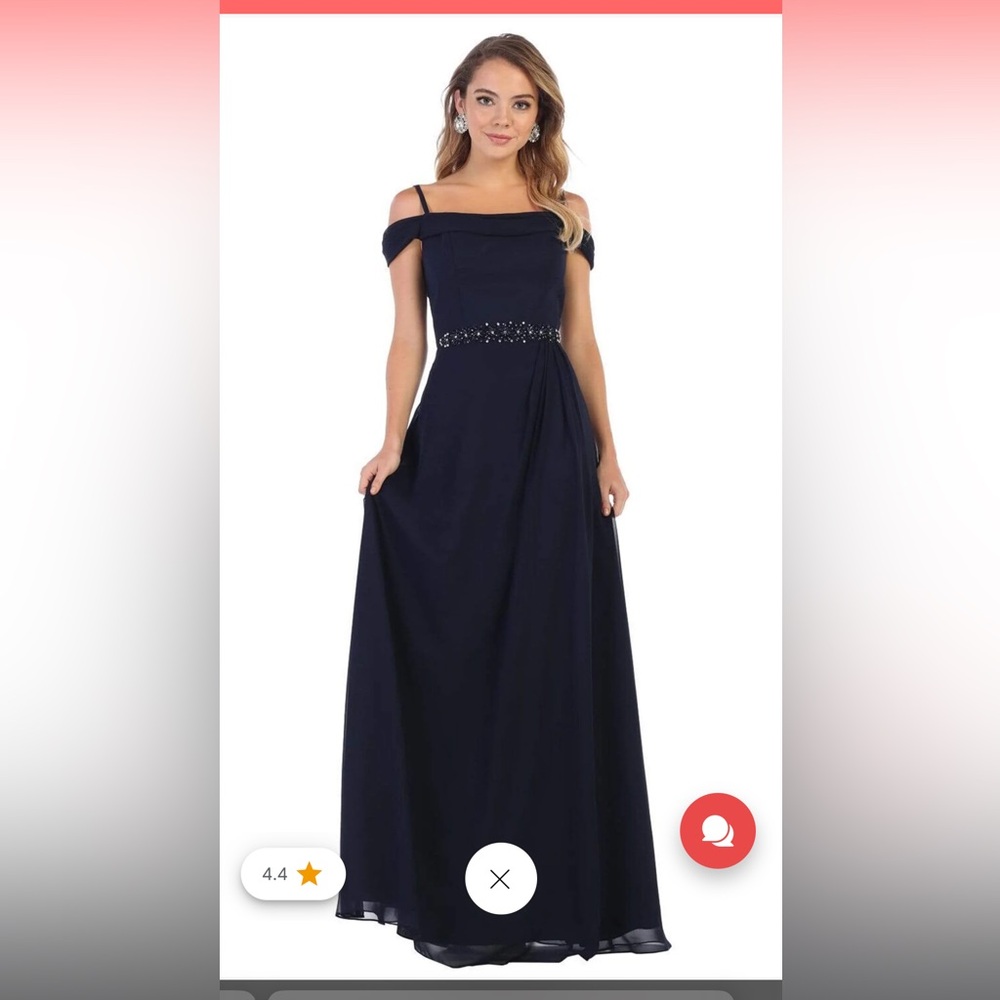 May Queen - MQ1611 Pleated Square A-Line Evening Dress